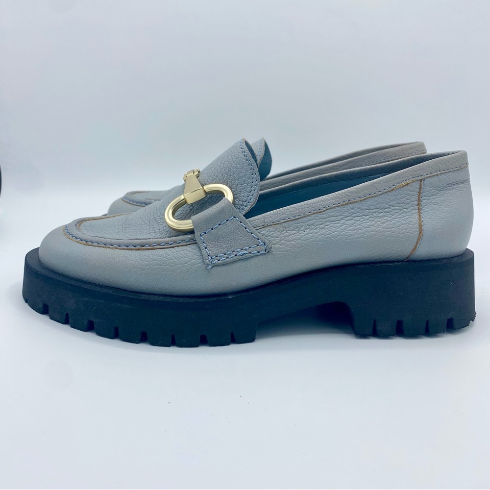 Anthropologie Bruno Premi Blue Hardware Platform Loafers Size 38 / US 7.5 - Picture 7 of 15
